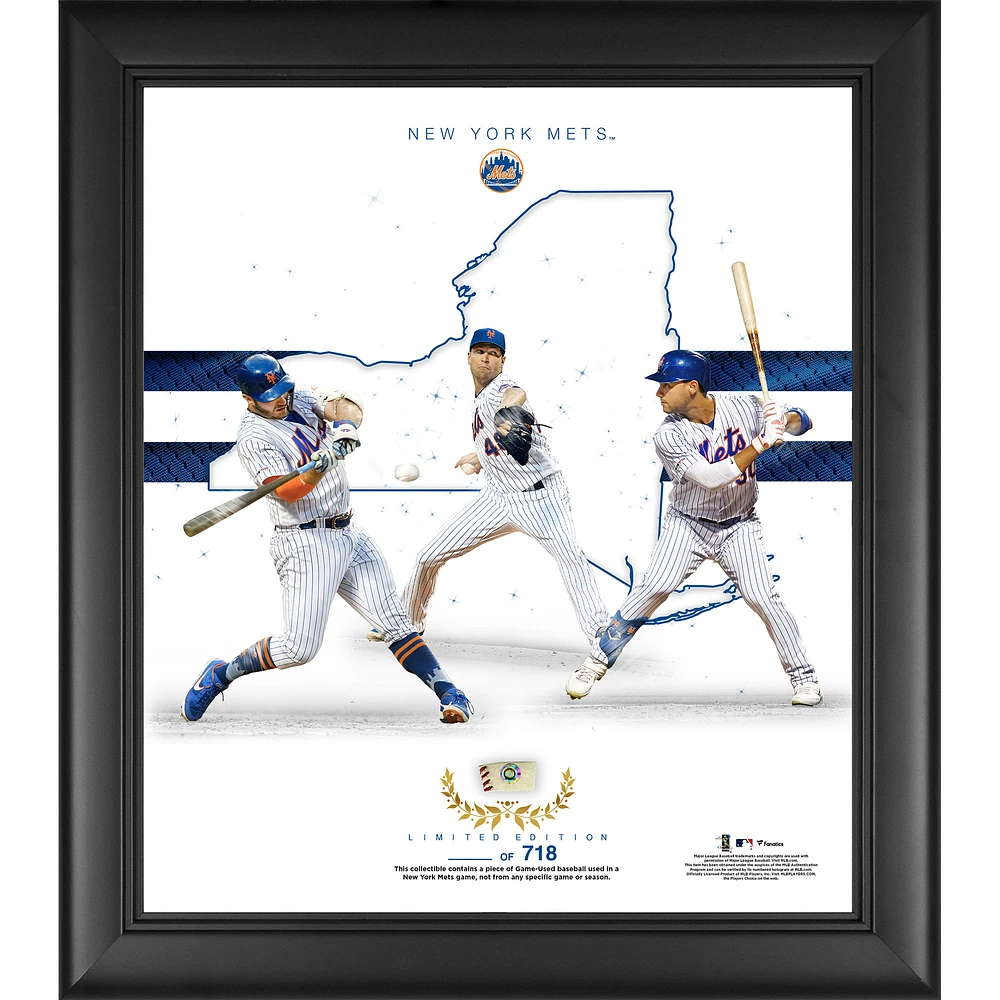 New York Mets Framed 15" x 17" Franchise Foundations Collage with a Piece of Game Used Baseball - Limited Edition of 718