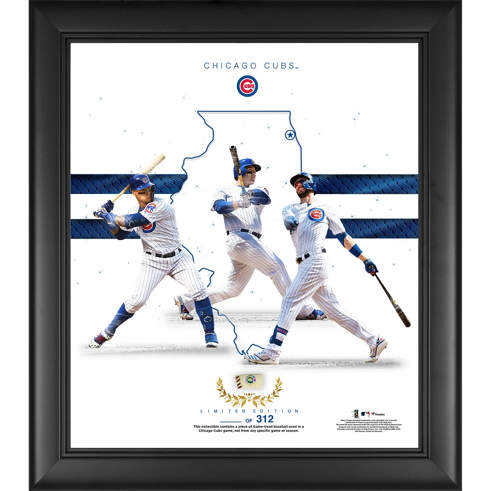 Chicago Cubs Framed 15" x 17" Franchise Foundations Collage with a Piece of Game Used Baseball - Limited Edition of 312