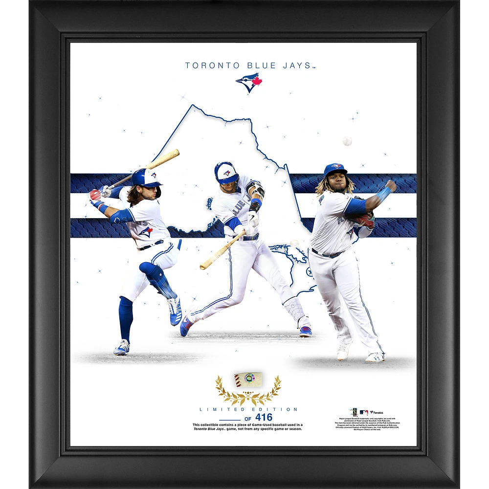 Toronto Blue Jays Framed 15" x 17" Franchise Foundations Collage with a Piece of Game Used Baseball - Limited Edition of 416