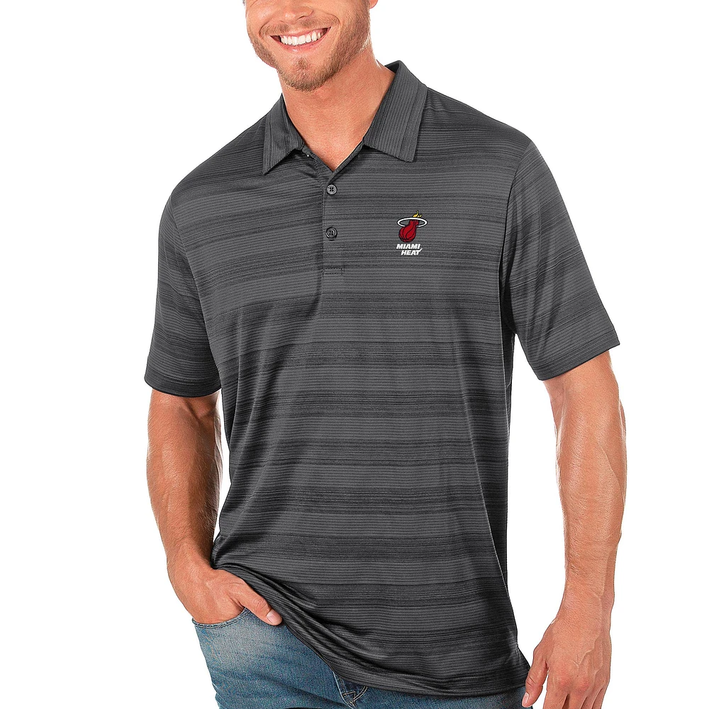 Men's Antigua Gray Miami Heat Compass Polo