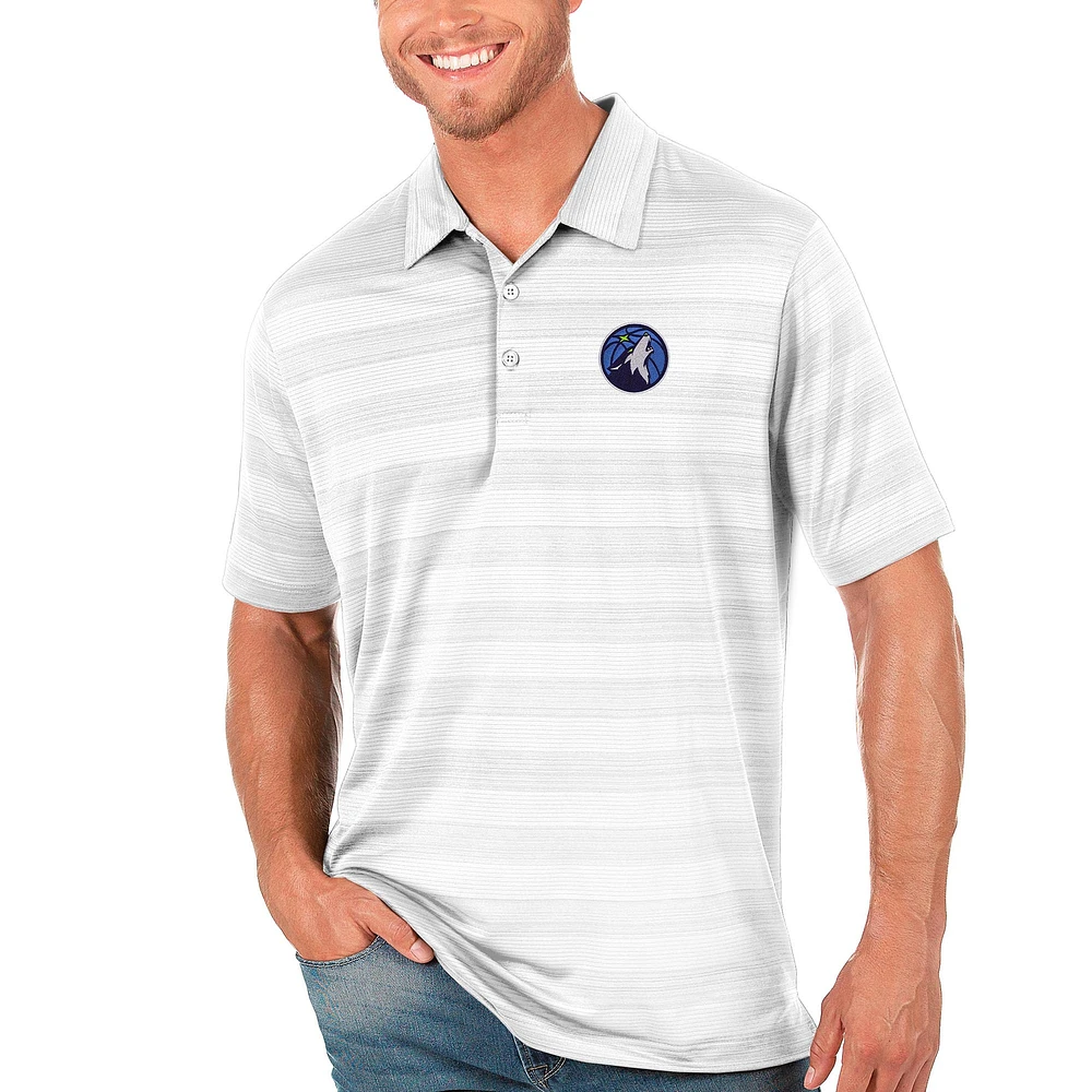Men's Antigua White Minnesota Timberwolves Compass Polo