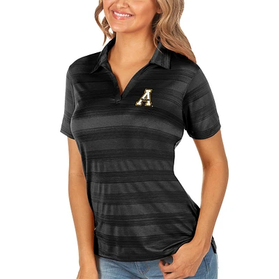 Women's Antigua Black Appalachian State Mountaineers Compass Polo