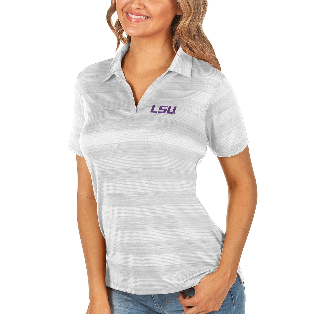 Women's Antigua White LSU Tigers Compass Polo
