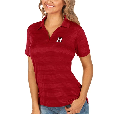 Women's Antigua Scarlet Rutgers Knights Compass Polo