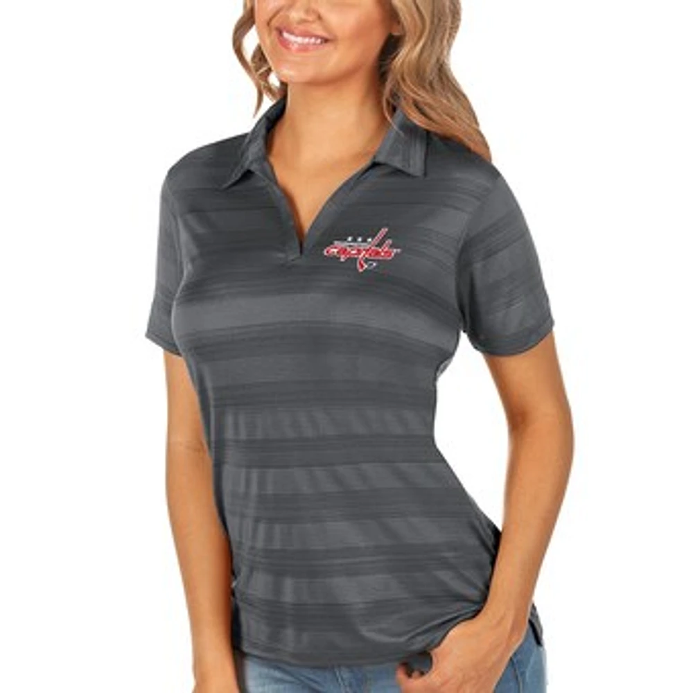 Women's Antigua Charcoal Washington Capitals Compass Polo