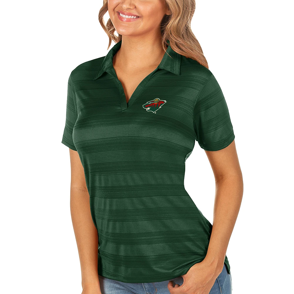 Women's Antigua Green Minnesota Wild Compass Polo