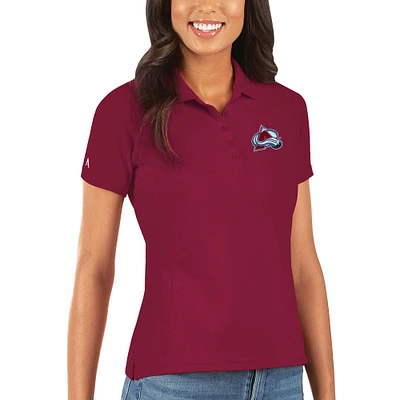 Women's Antigua Burgundy Colorado Avalanche Legacy Pique Polo
