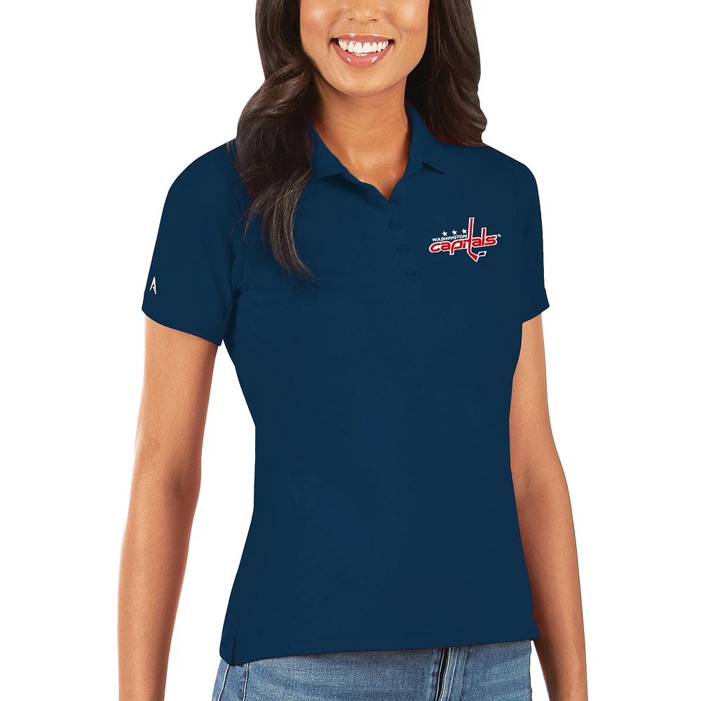 Women's Antigua Navy Washington Capitals Legacy Pique Polo