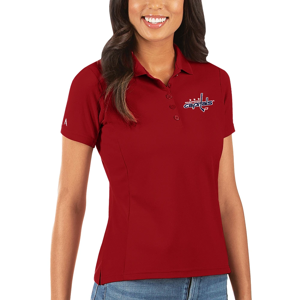 Women's Antigua Red Washington Capitals Legacy Pique Polo
