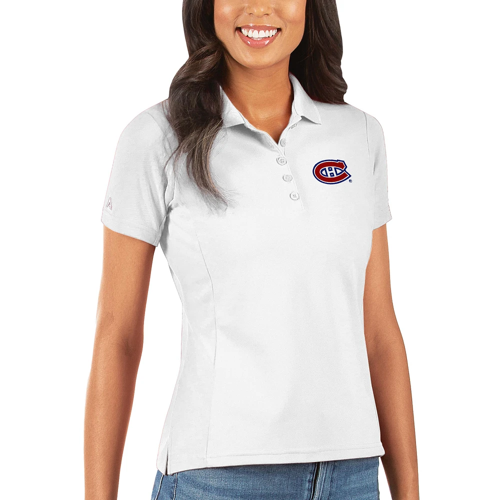 Women's Antigua Montreal Canadiens Legacy Pique Polo