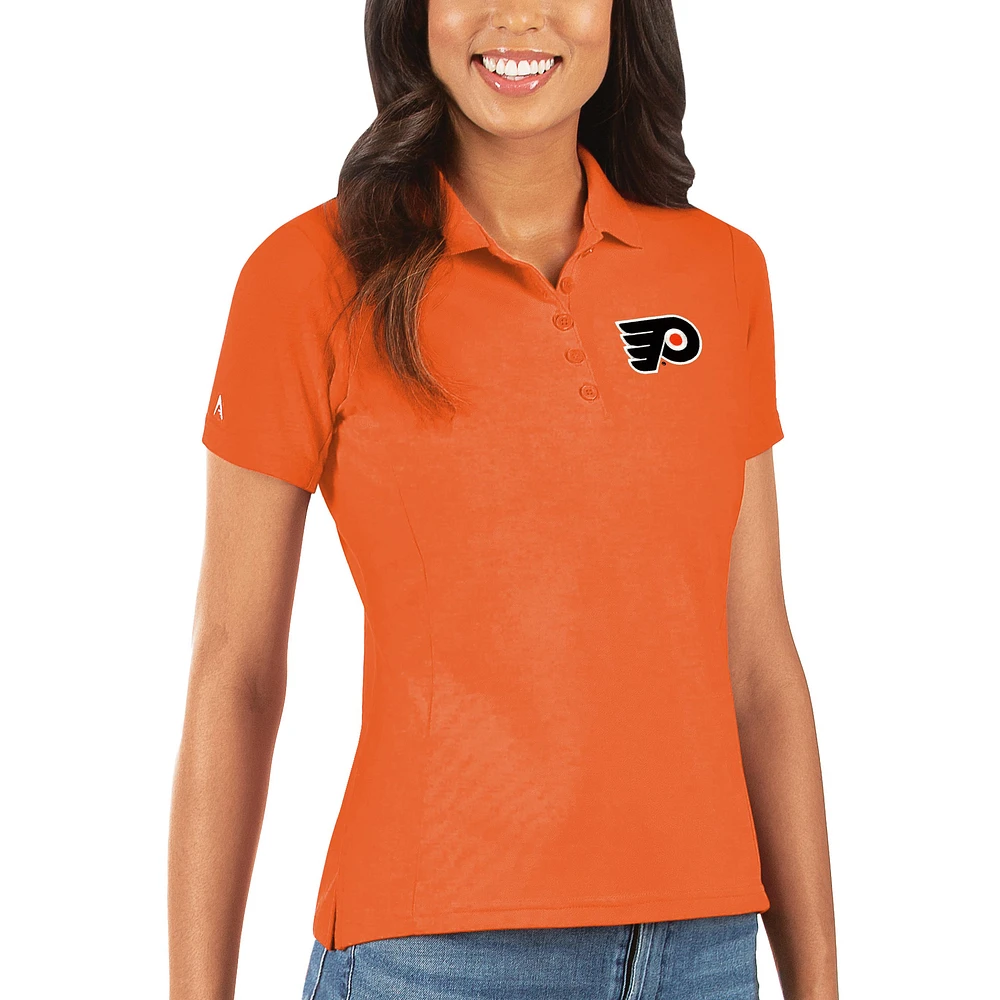 Women's Antigua Orange Philadelphia Flyers Legacy Pique Polo