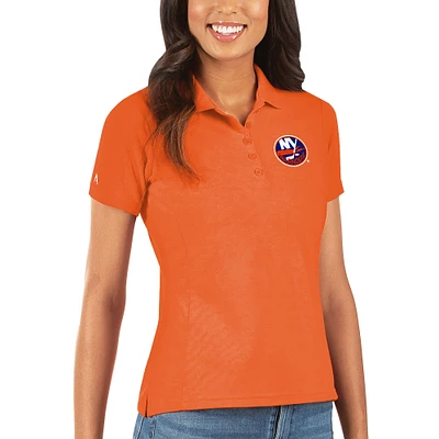 Women's Antigua Orange New York Islanders Legacy Pique Polo