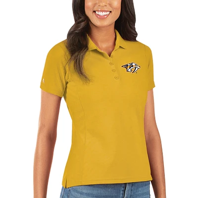 Women's Antigua Gold Nashville Predators Legacy Pique Polo
