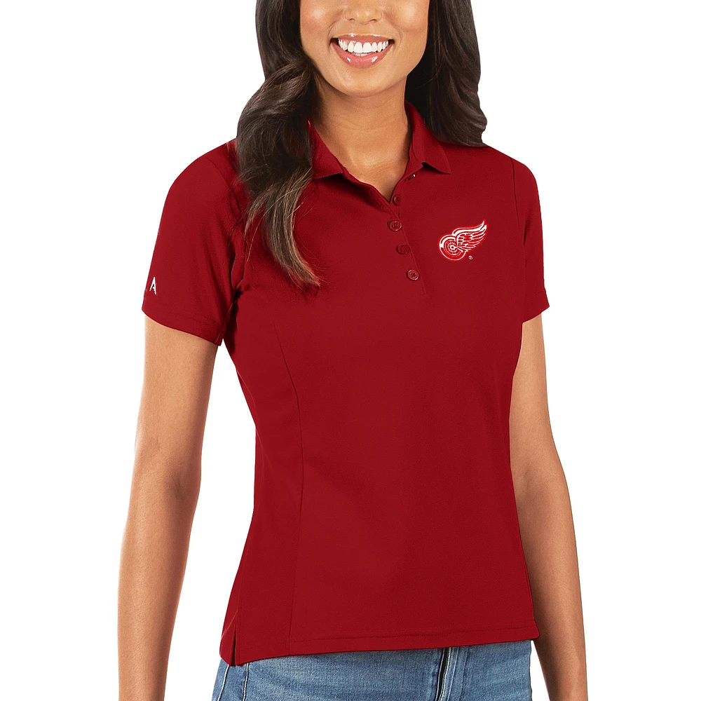 Women's Antigua Red Detroit Wings Legacy Pique Polo