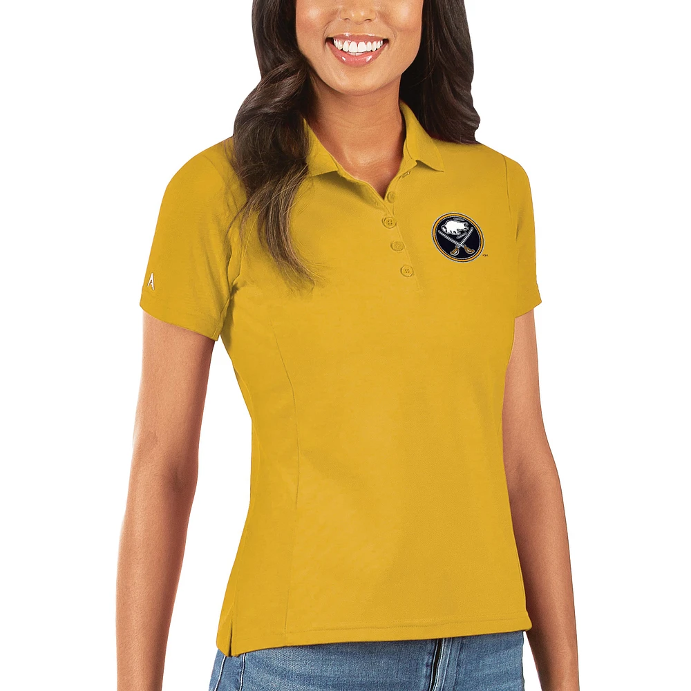 Women's Antigua Gold Buffalo Sabres Legacy Pique Polo