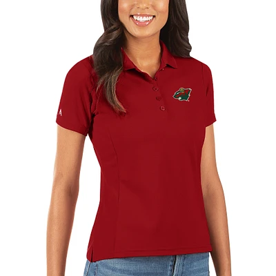 Women's Antigua Red Minnesota Wild Legacy Pique Polo
