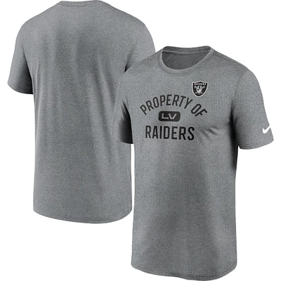 Men's Nike Heather Charcoal Las Vegas Raiders Legend Property Of Performance T-Shirt