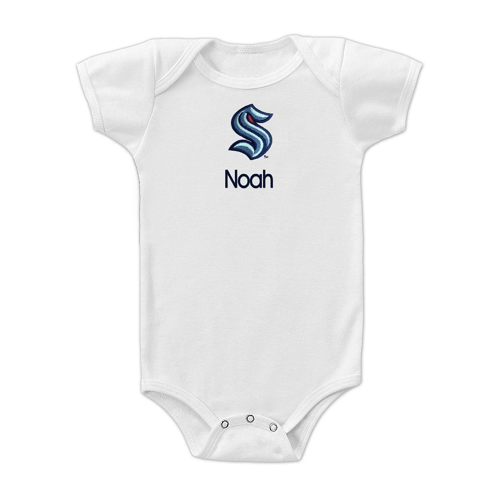 Infant White Seattle Kraken Personalized Bodysuit