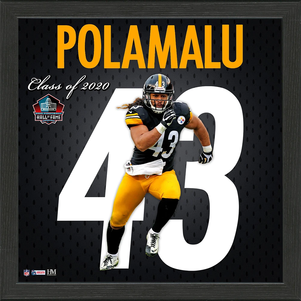 Highland Mint Troy Polamalu Pittsburgh Steelers 2020 Pro Football Hall of Fame 13'' x 13'' Impact Jersey Framed Photo