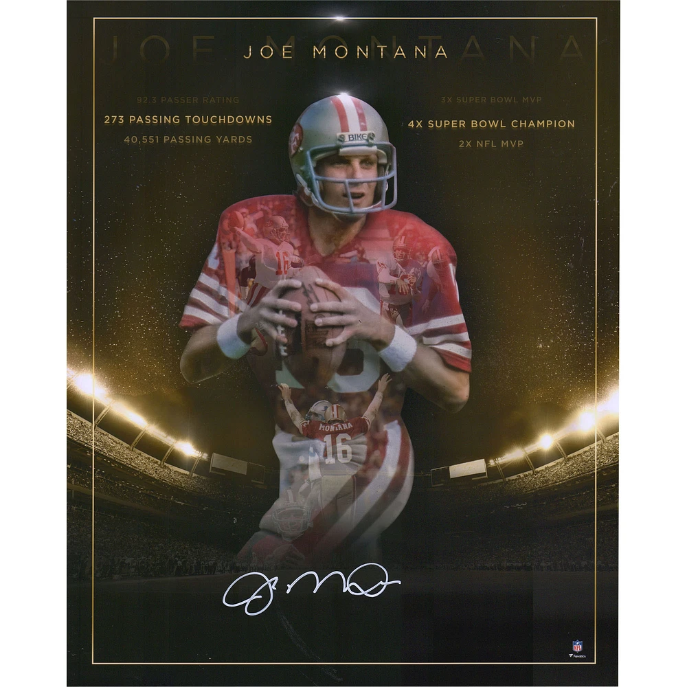 Joe Montana San Francisco 49ers Autographed 16" x 20" Golden Years Photograph