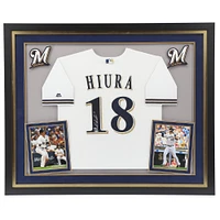 Keston Hiura Milwaukee Brewers Deluxe Framed Autographed White Replica Jersey