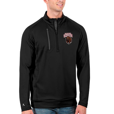 Men's Antigua Black Montana Grizzlies Big & Tall Generation Quarter-Zip Pullover Jacket