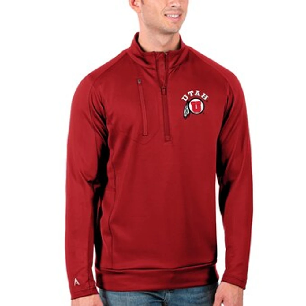 Men's Antigua Red Utah Utes Big & Tall Generation Quarter-Zip Pullover Jacket