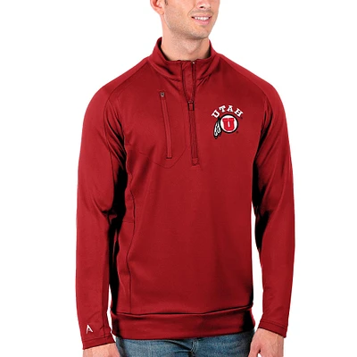 Men's Antigua Red Utah Utes Big & Tall Generation Quarter-Zip Pullover Jacket