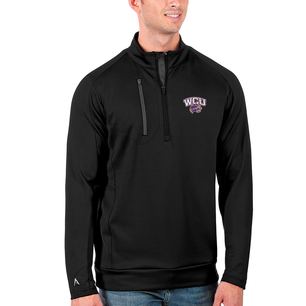 Men's Antigua Anthracite Western Carolina Catamounts Big & Tall Generation Quarter-Zip Pullover Jacket