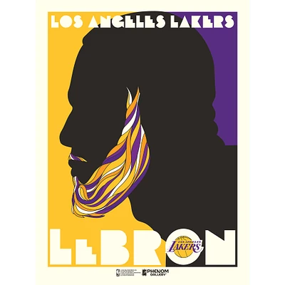 Phenom Gallery LeBron James Los Angeles Lakers Limited Edition 18'' x 24'' Push Glass Serigraph Poster Art Print