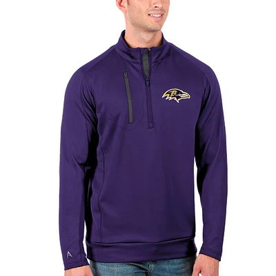 Men's Antigua /Charcoal Baltimore Ravens Generation Quarter-Zip Pullover Jacket