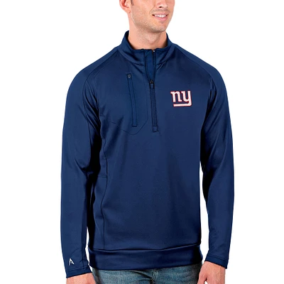 Men's Antigua Royal New York Giants Big & Tall Generation Quarter-Zip Pullover Jacket