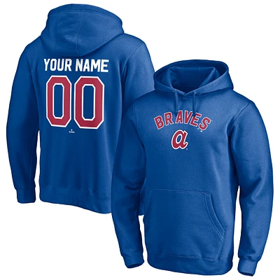 Men's Royal Atlanta Braves Cooperstown Winning Streak Personalized Name & Number Pullover Hoodie