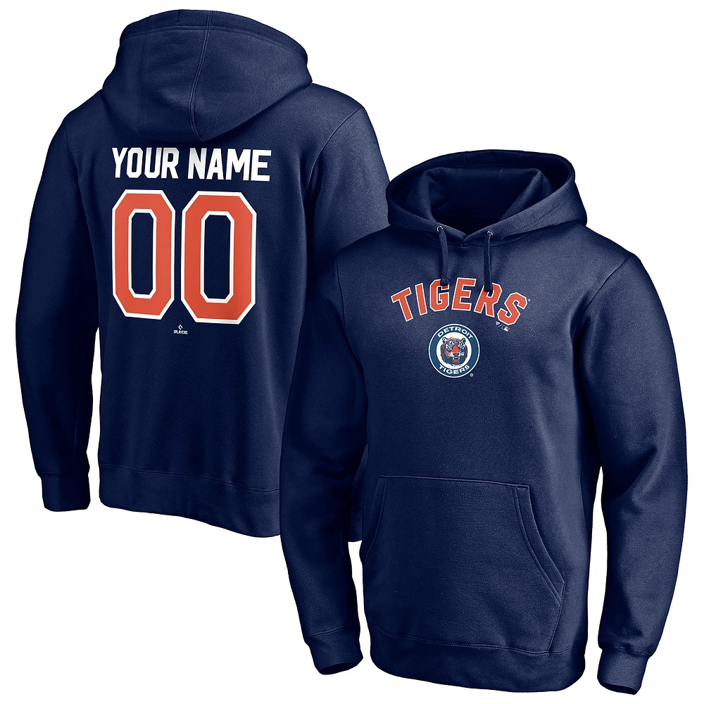 Men's Navy Detroit Tigers Cooperstown Winning Streak Personalized Name & Number Pullover Hoodie