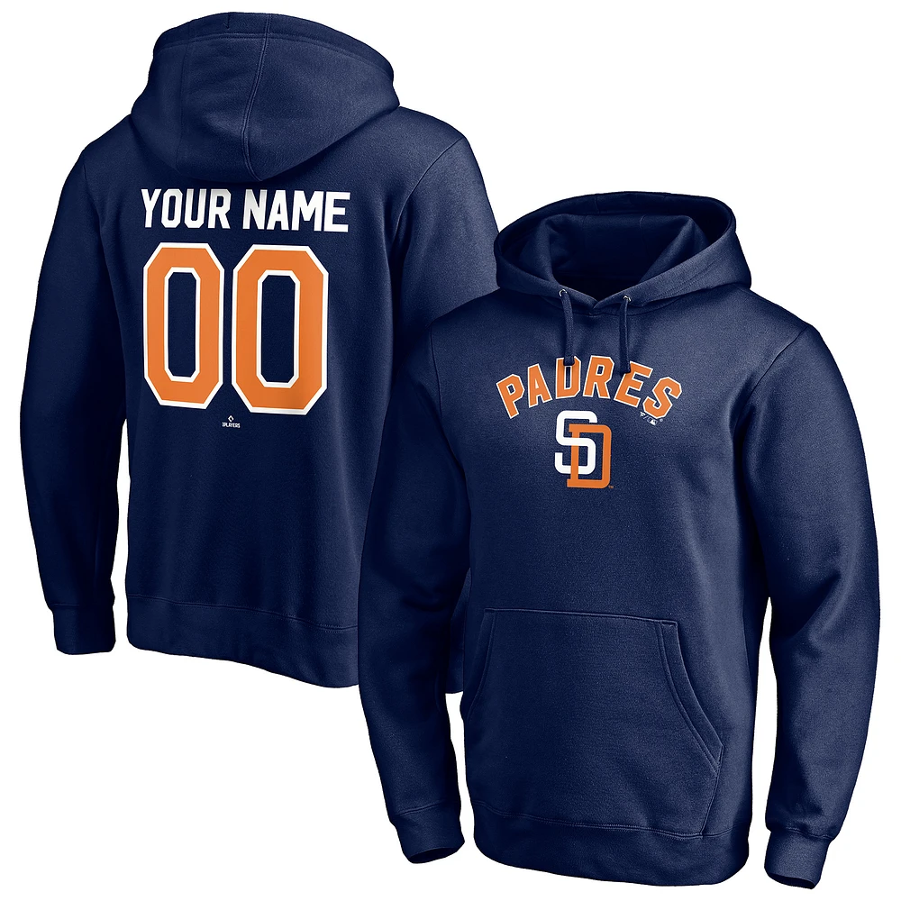 Men's Navy San Diego Padres Cooperstown Winning Streak Personalized Name & Number Pullover Hoodie