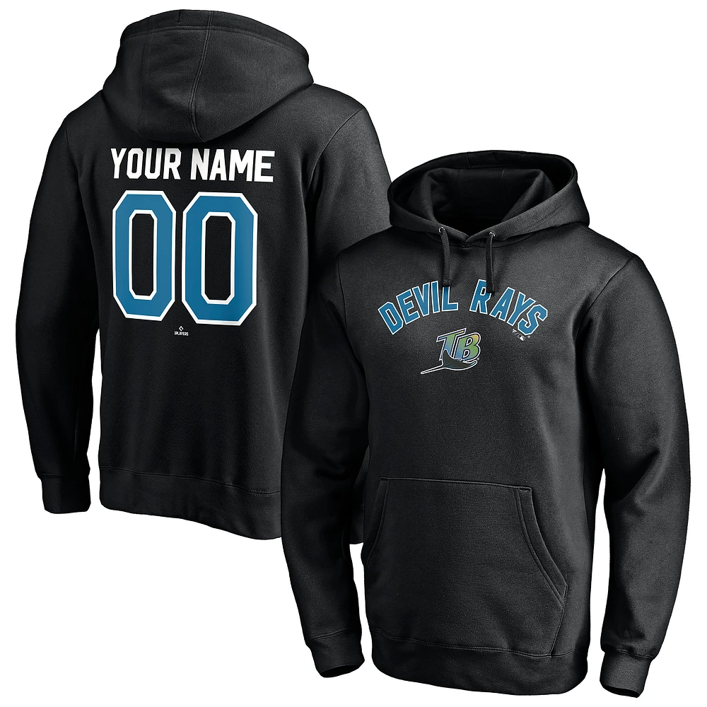 Men's Black Tampa Bay Rays Cooperstown Winning Streak Personalized Name & Number Pullover Hoodie