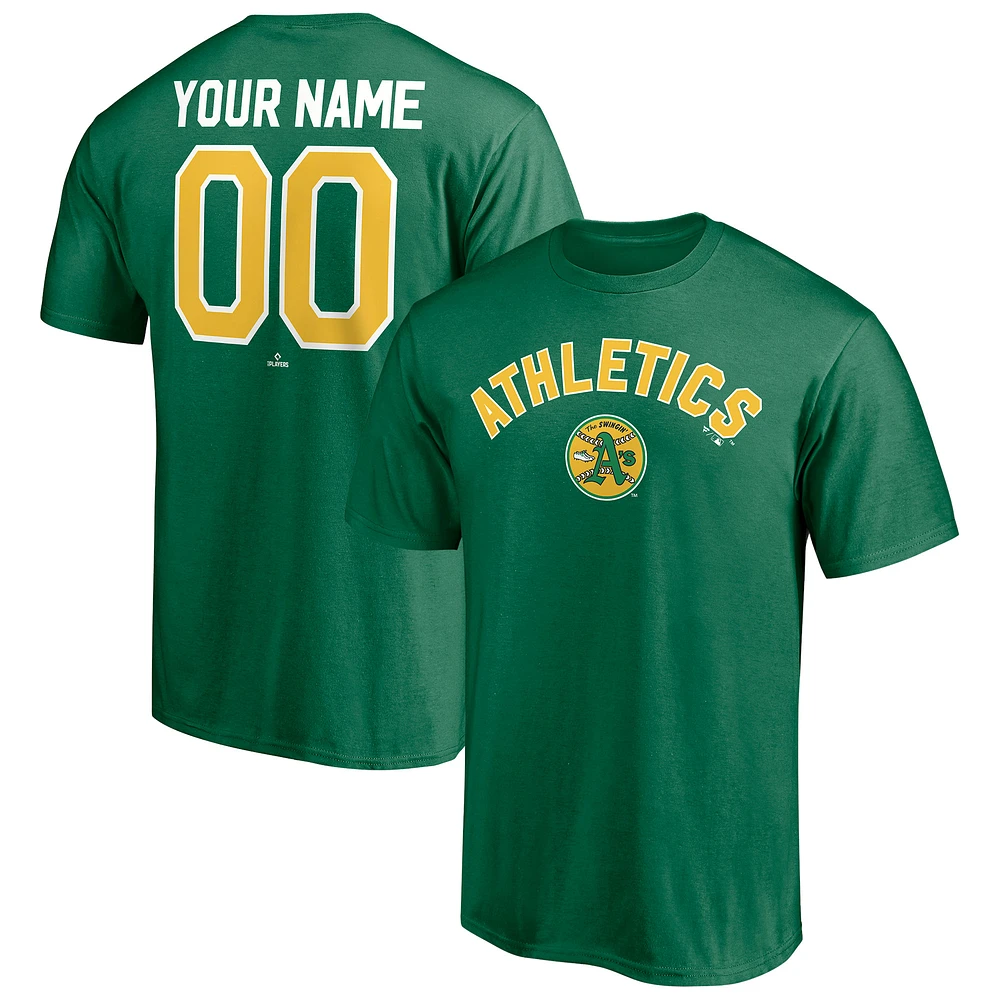 Men's Kelly Green Athletics Cooperstown Winning Streak Personalized Name & Number T-Shirt