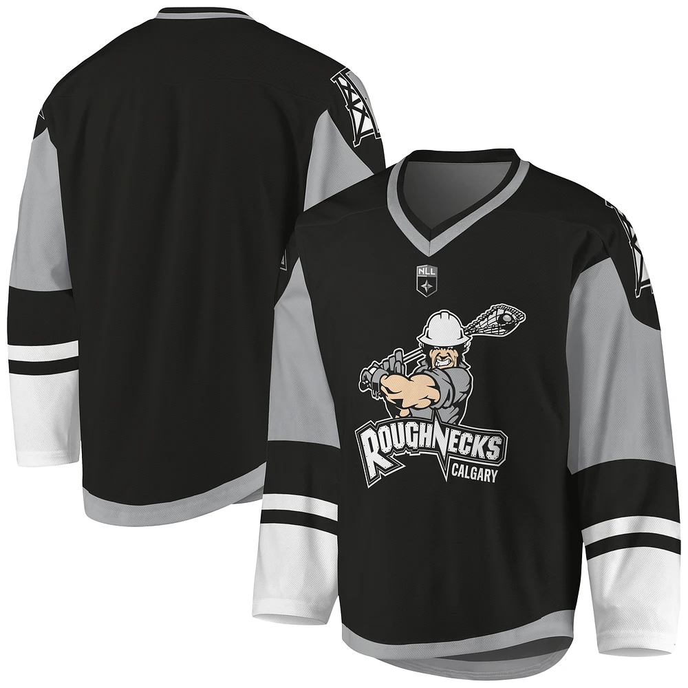 Youth Black/Gray Calgary Roughnecks Sublimated Replica Jersey