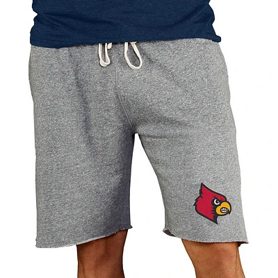 Men's Concepts Sport Gray Louisville Cardinals Mainstream Terry Shorts