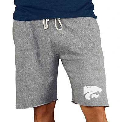 Men's Concepts Sport Gray Kansas State Wildcats Mainstream Terry Shorts