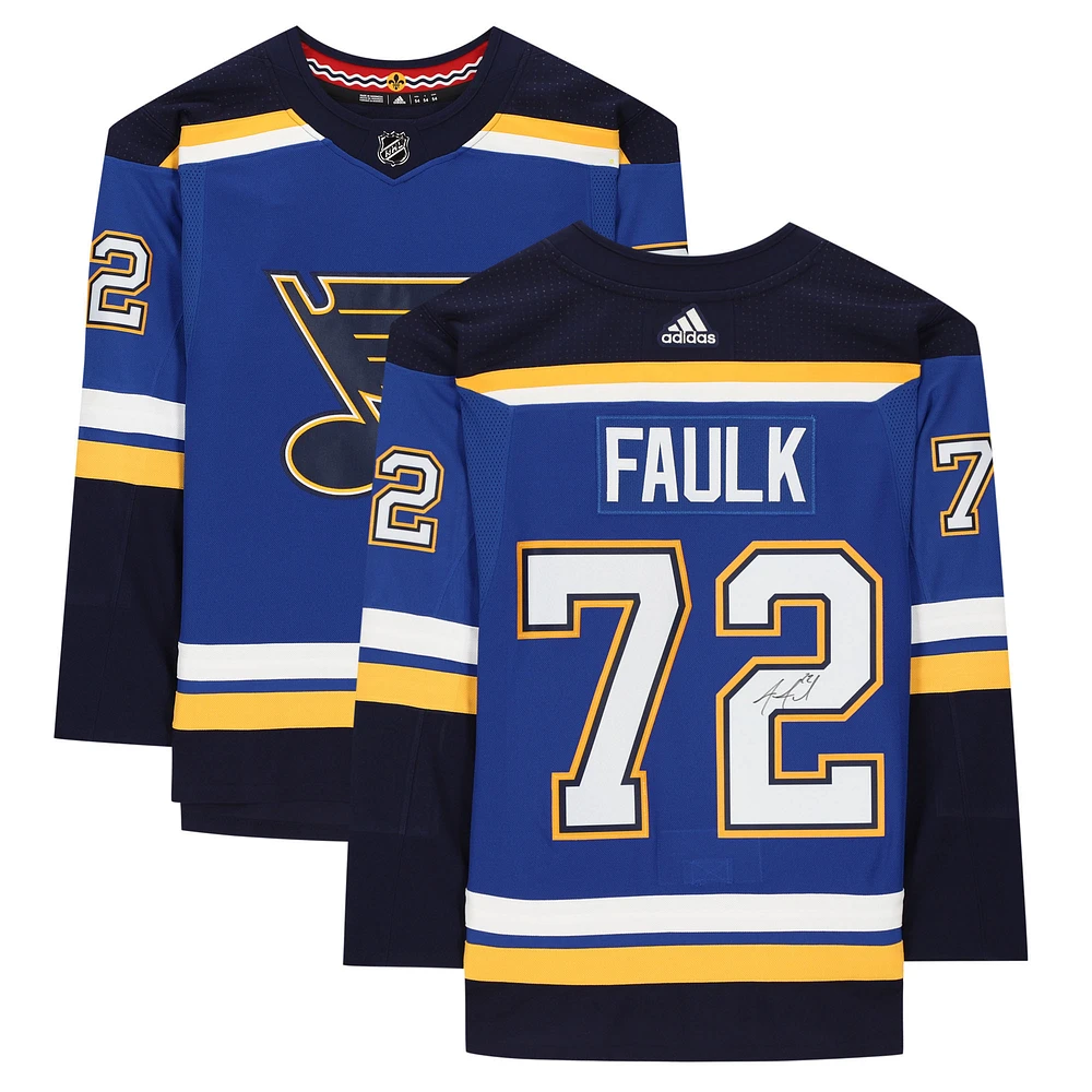 Justin Faulk St. Louis Blues Autographed Blue Adidas Authentic Jersey