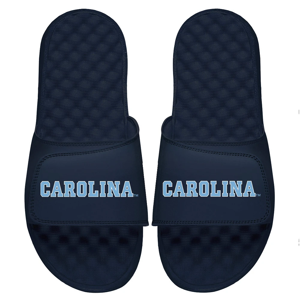Men's ISlide Navy North Carolina Tar Heels Wordmark Slide Sandals