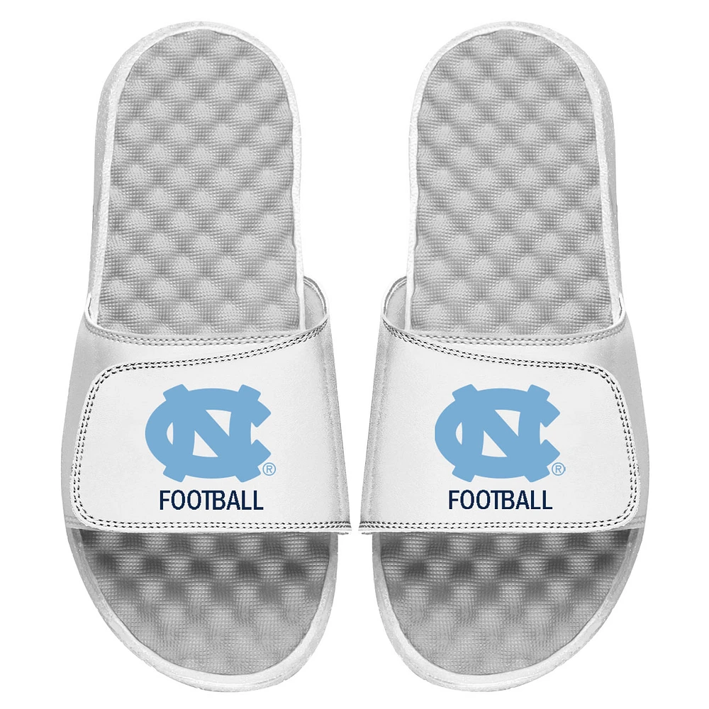 Men's ISlide White North Carolina Tar Heels Football Slide Sandals