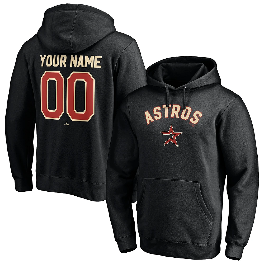 Men's Black Houston Astros Cooperstown Winning Streak Alternate Personalized Name & Number Pullover Hoodie