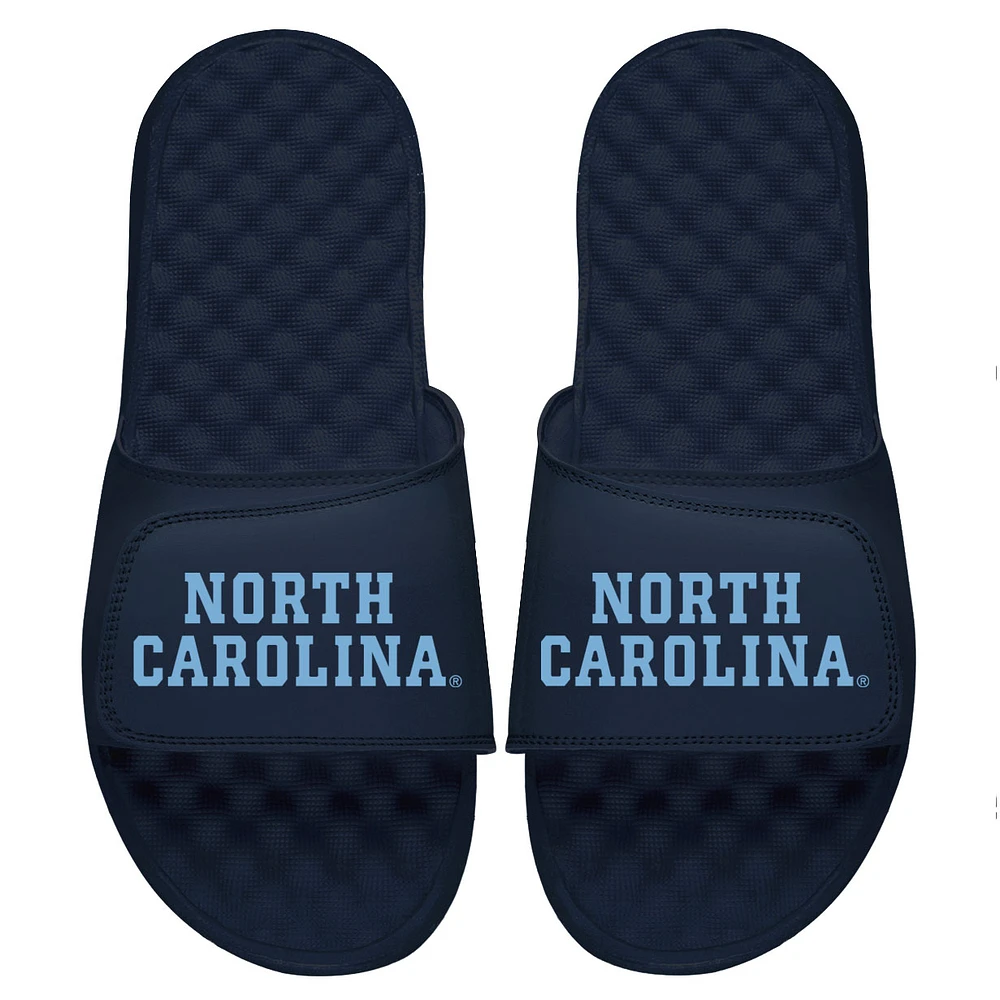 Men's ISlide Navy North Carolina Tar Heels NC Wordmark Slide Sandals