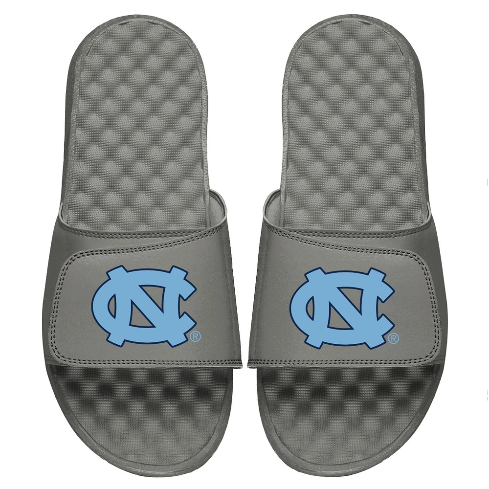 Youth ISlide Gray North Carolina Tar Heels Primary Logo Slide Sandals