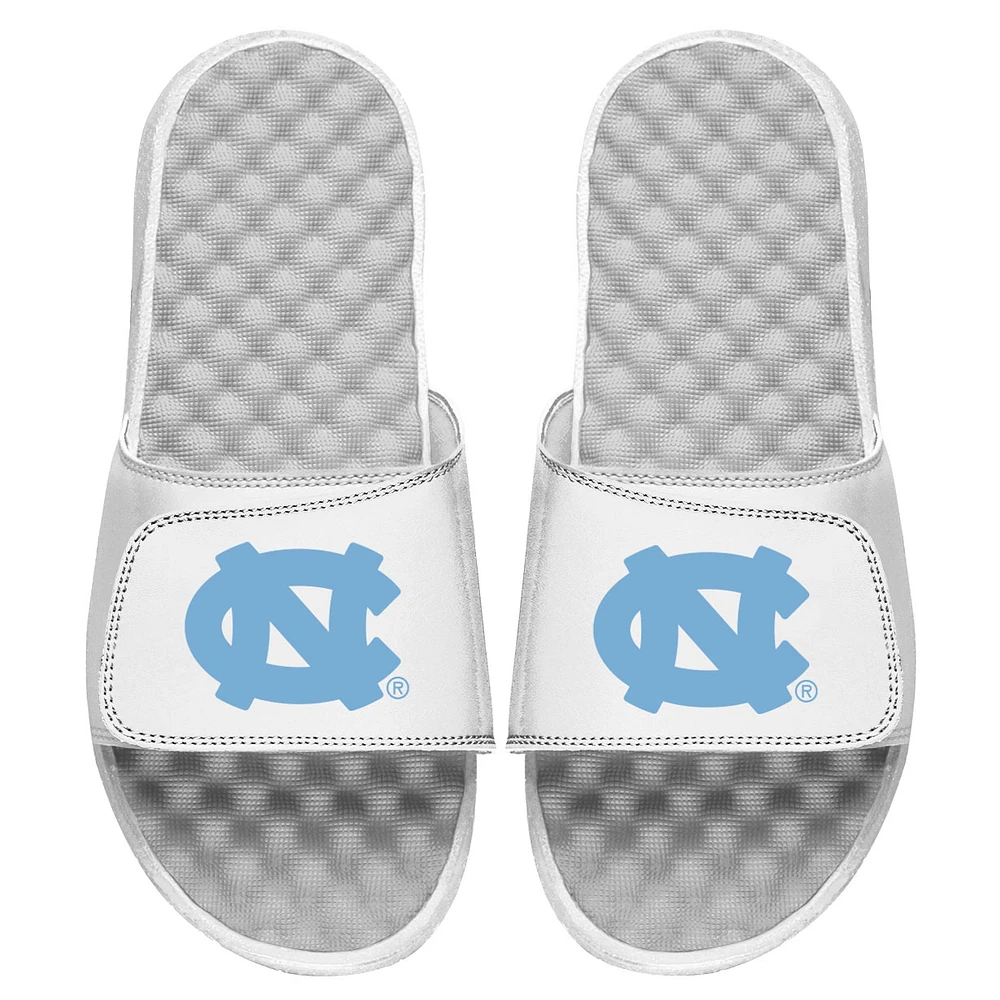 Youth ISlide White North Carolina Tar Heels Primary Logo Slide Sandals