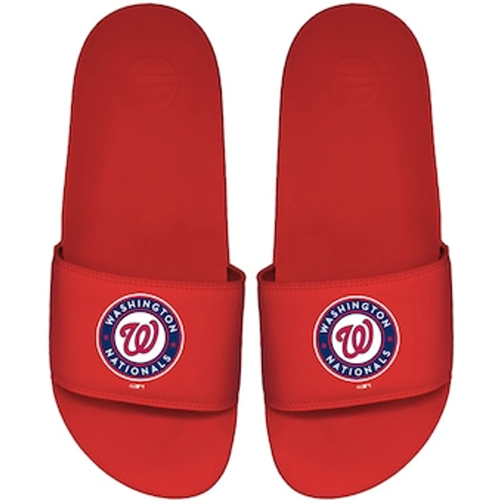 Men's ISlide Red Washington Nationals Primary Motto Slide Sandals