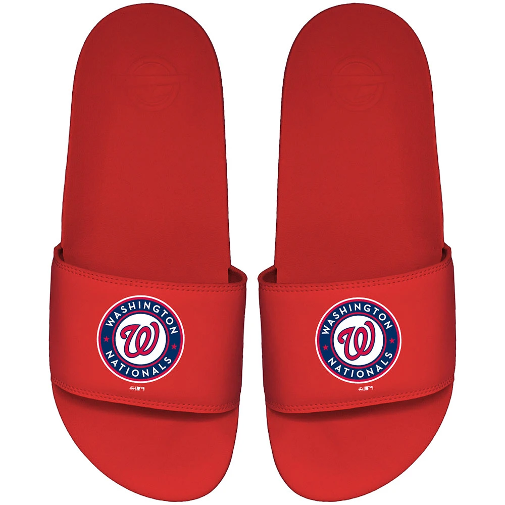 Men's ISlide Red Washington Nationals Primary Motto Slide Sandals