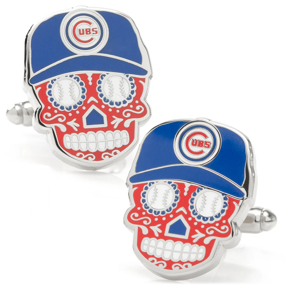 Men's Royal Chicago Cubs Sugar Skull Cufflinks